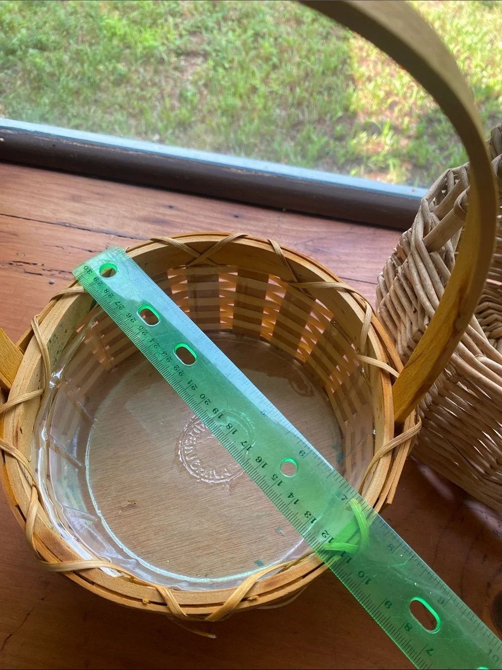 Woven Natural Rattan Basket with Handle - Natural Color